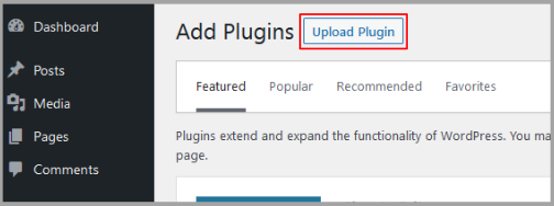 Uploading wordpress plugin