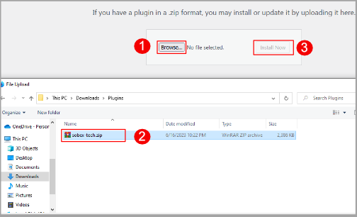 Installing wordpress plugin