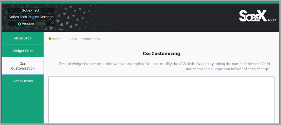 sobex tech plugin css customize